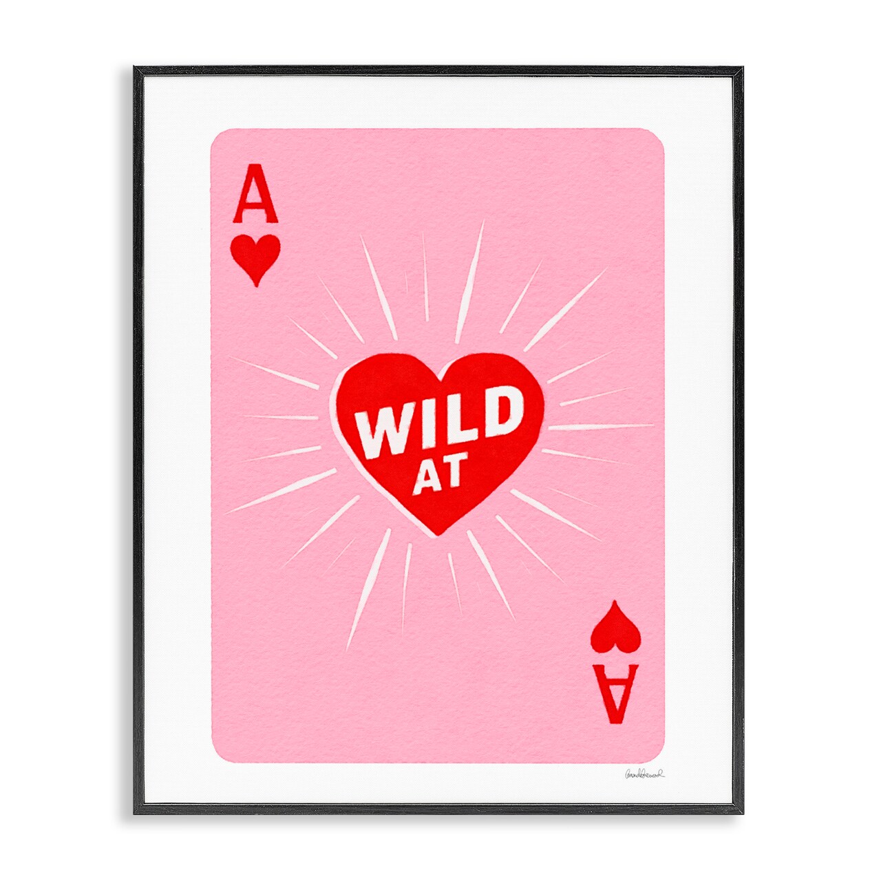 Stupell Industries Wild At Heart Card Framed Giclee, design by Amanda Greenwood